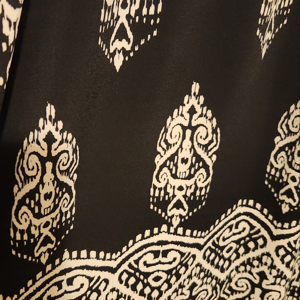 Chaps Black And White Patterned Maxi dress - Picture 6 of 6